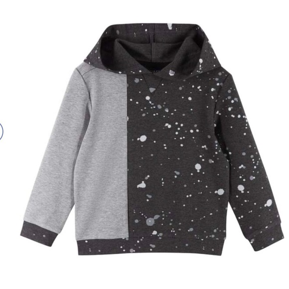 Andy & Evan Charcoal and Black splatter Hoodie sweatshirt - Picture 1 of 9